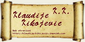 Klaudije Kikojević vizit kartica